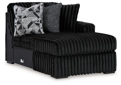 Midnight-Madness Onyx 4-Piece Sectional and Oversized Chaise - 98103U2