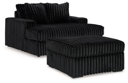 Midnight-Madness Oversized Chaise and Oversized Accent Ottoman - 98103U10