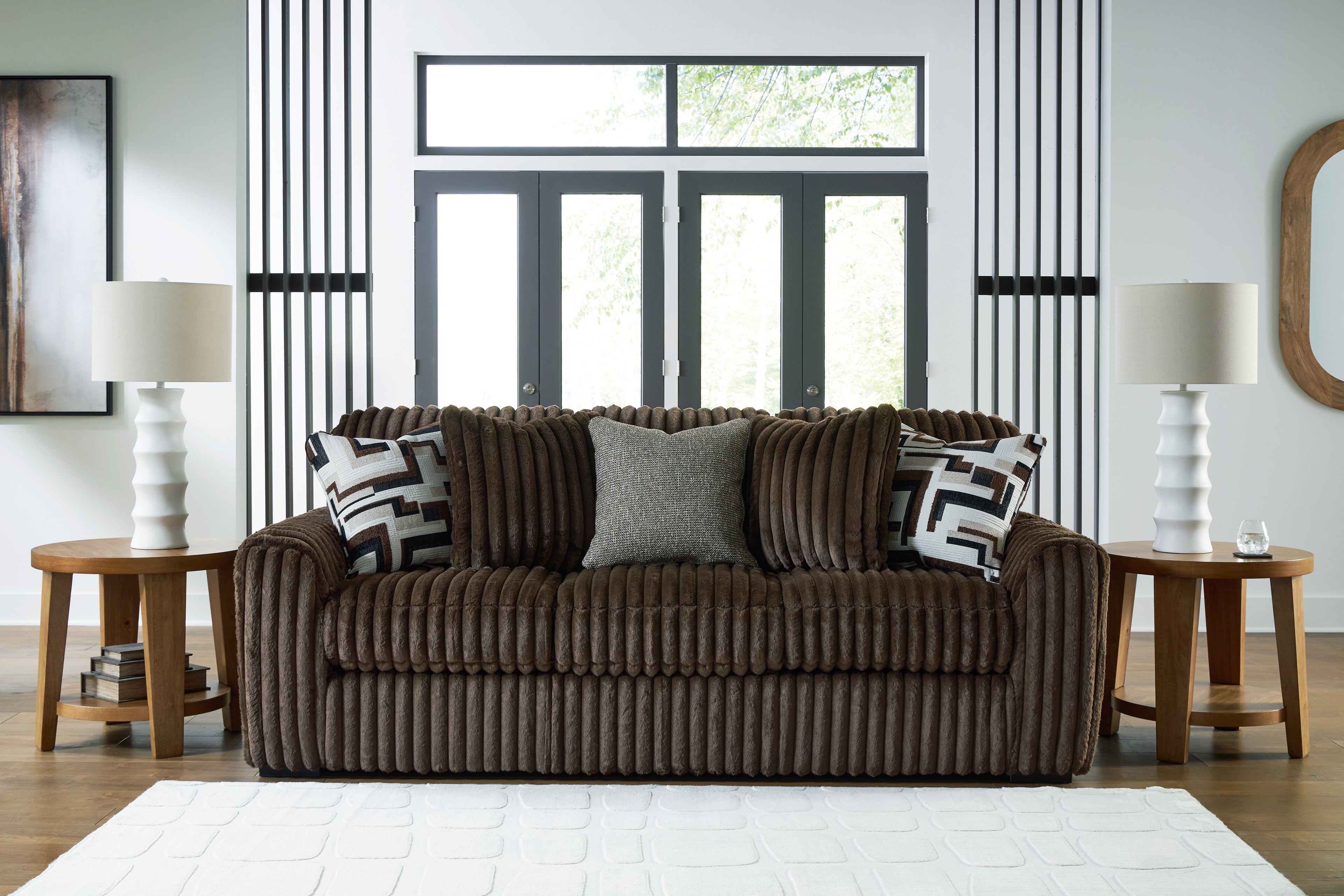 Midnight-Madness Sofa, Loveseat and Oversized Accent Ottoman - 98104U2