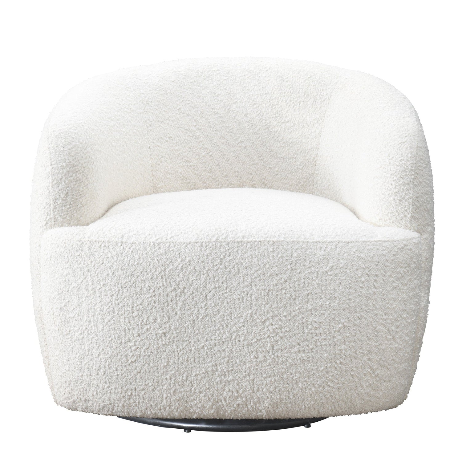 Mina White Boucle Swivel Chair - SCH00500701