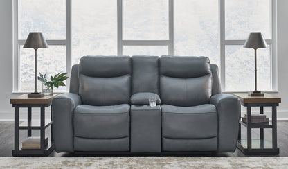 Mindanao Sofa, Loveseat and Recliner in Steel - PKG015551