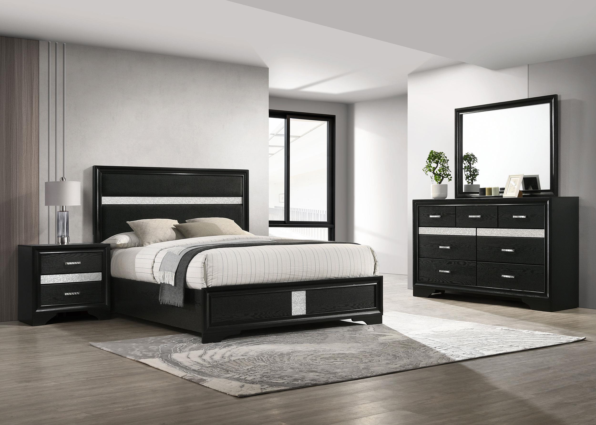Miranda 4-piece California King Bedroom Set Black - 206360KW-S4