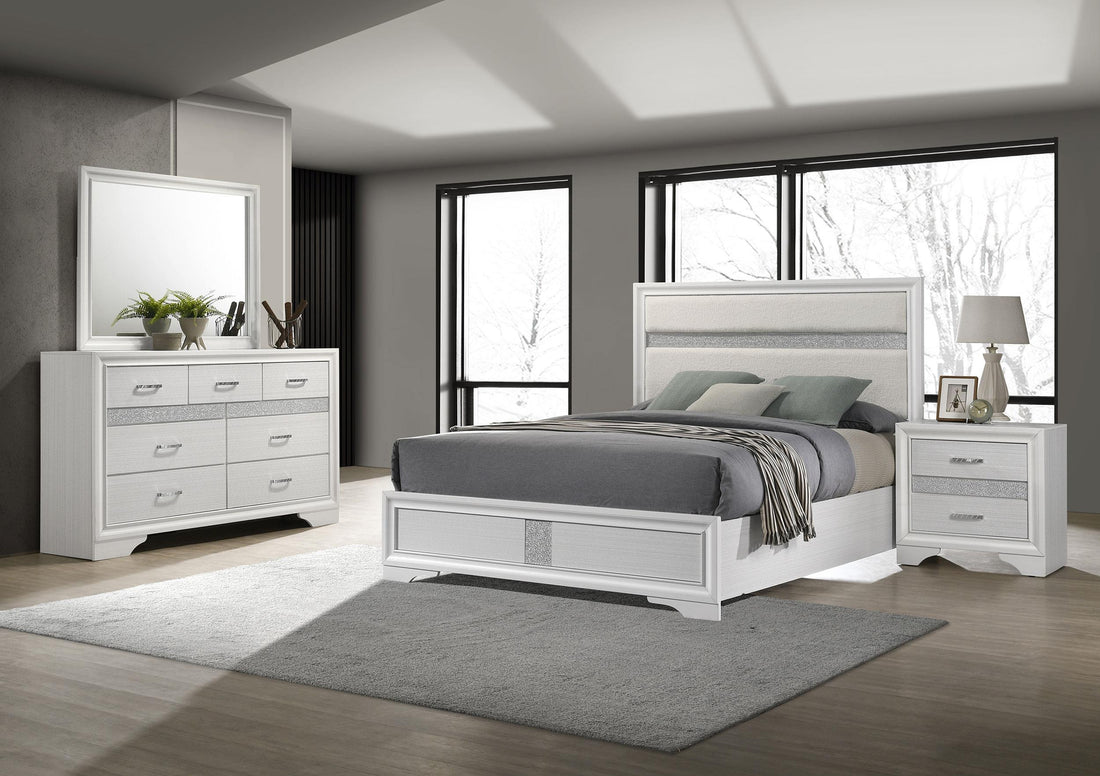 Miranda 4-piece Eastern King Bedroom Set White - 205110KE-S4