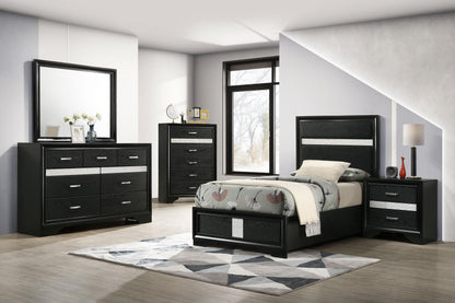Miranda 5-piece Twin Bedroom Set Black - 206360T-S5