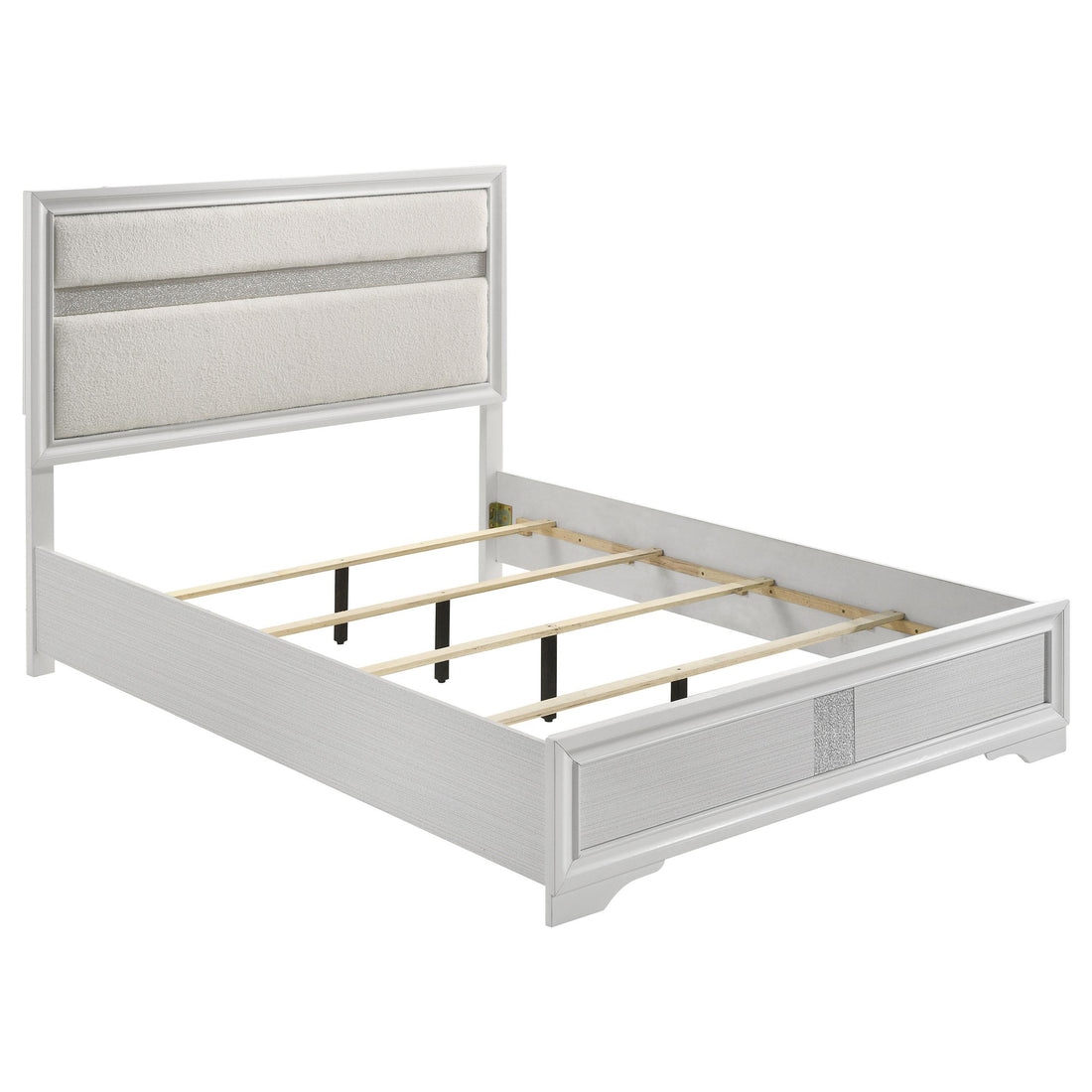 Miranda 55-inch Upholstered California King Panel Bed White - 205110KW