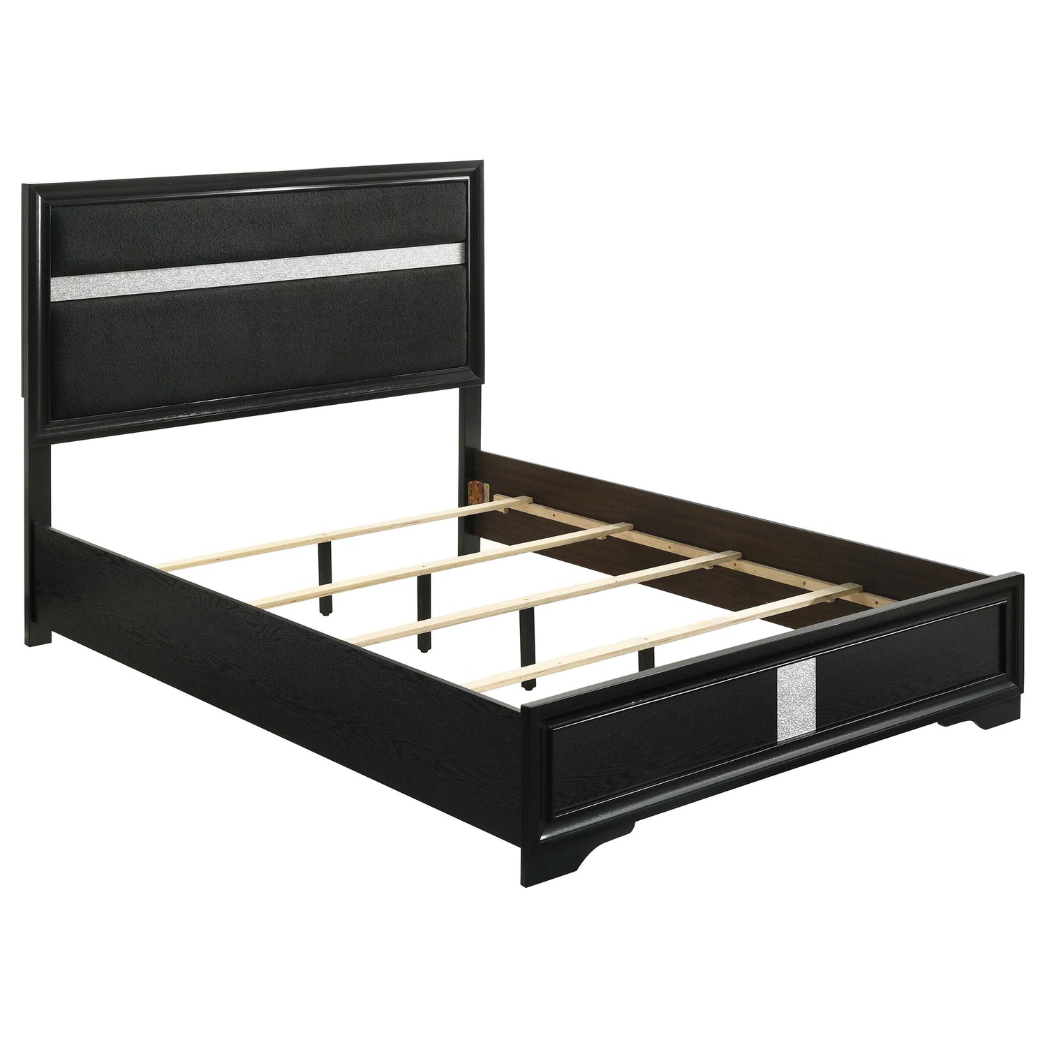 Miranda 55-inch Upholstered Eastern King Panel Bed Black - 206360KE