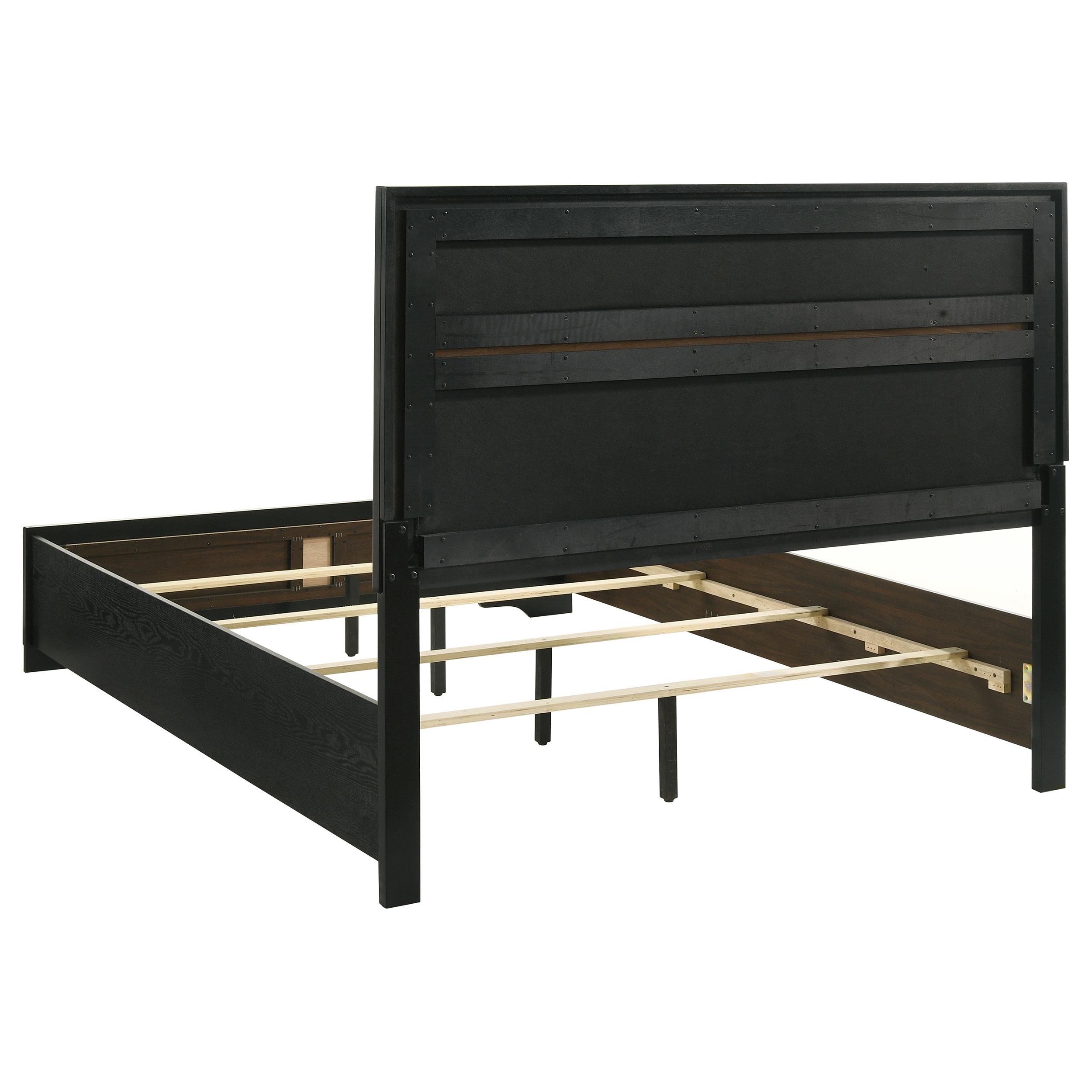 Miranda 55-inch Upholstered Eastern King Panel Bed Black - 206360KE
