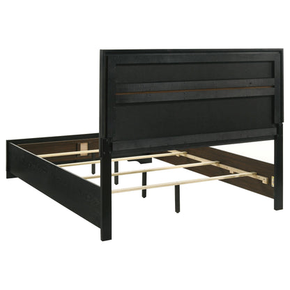 Miranda 55-inch Upholstered Eastern King Panel Bed Black - 206360KE