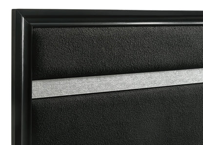 Miranda 55-inch Upholstered Eastern King Panel Bed Black - 206360KE