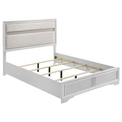 Miranda 55-inch Upholstered Eastern King Panel Bed White - 205110KE