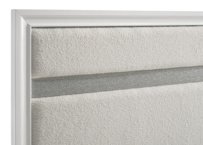 Miranda 55-inch Upholstered Queen Panel Bed White - 205110Q
