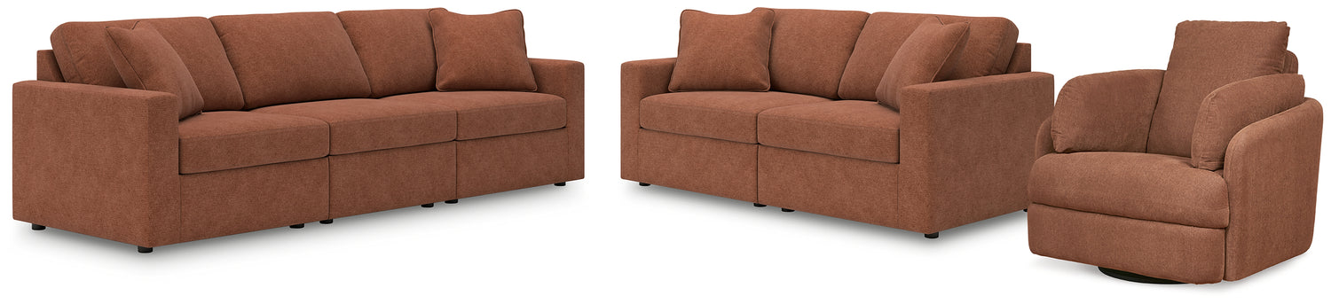 Modmax  3-Piece Sectional Sofa, 2-Piece Sectional Loveseat and Swivel Glider Recliner - 92102U21
