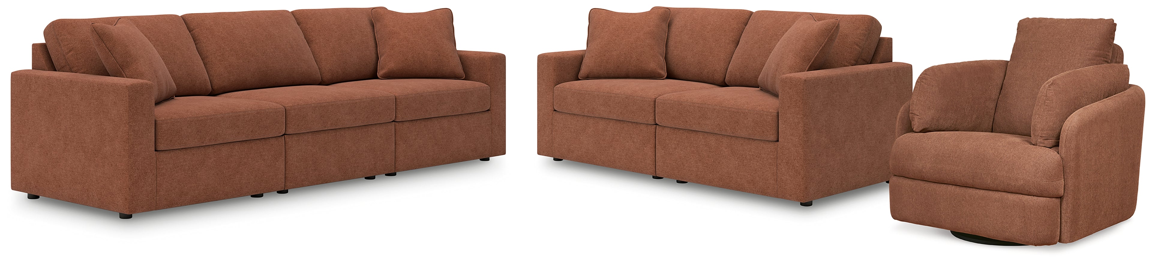 Modmax  3-Piece Sectional Sofa, 2-Piece Sectional Loveseat and Swivel Glider Recliner - 92102U21