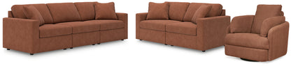 Modmax  3-Piece Sectional Sofa, 2-Piece Sectional Loveseat and Swivel Glider Recliner - 92102U21
