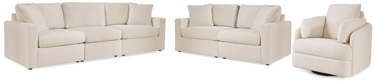 Modmax  3-Piece Sectional Sofa, 2-Piece Sectional Loveseat and Swivel Glider Recliner - 92103U21