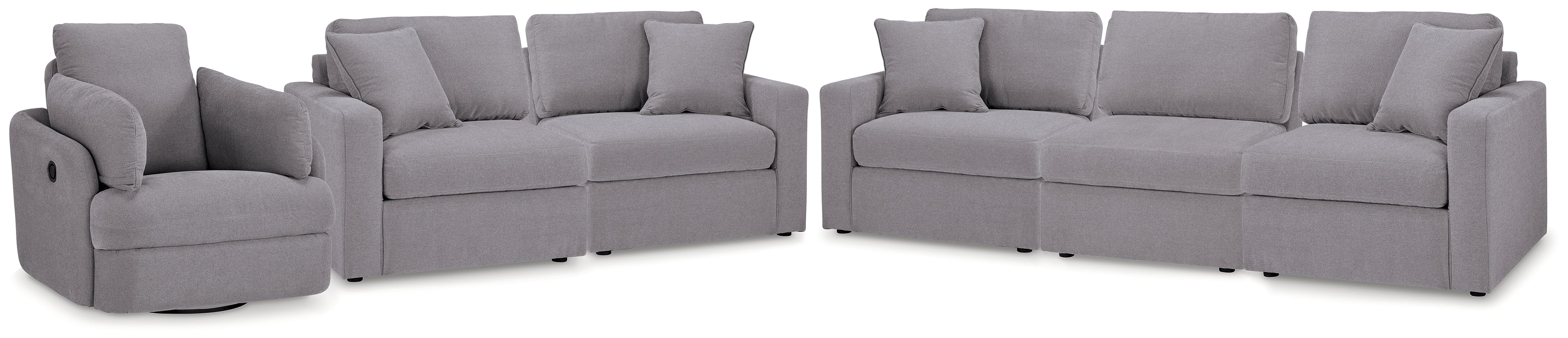Modmax  3-Piece Sectional Sofa, 2-Piece Sectional Loveseat and Swivel Glider Recliner - 92104U21