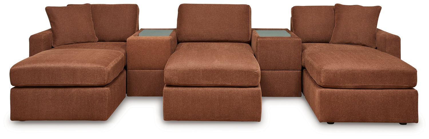 Modmax  5-Piece Sectional and 3 Ottomans - 92102U19