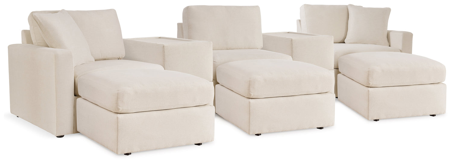 Modmax  5-Piece Sectional and 3 Ottomans - 92103U19