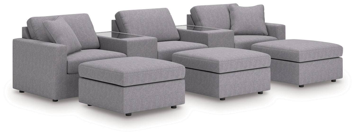 Modmax  5-Piece Sectional and 3 Ottomans - 92104U19