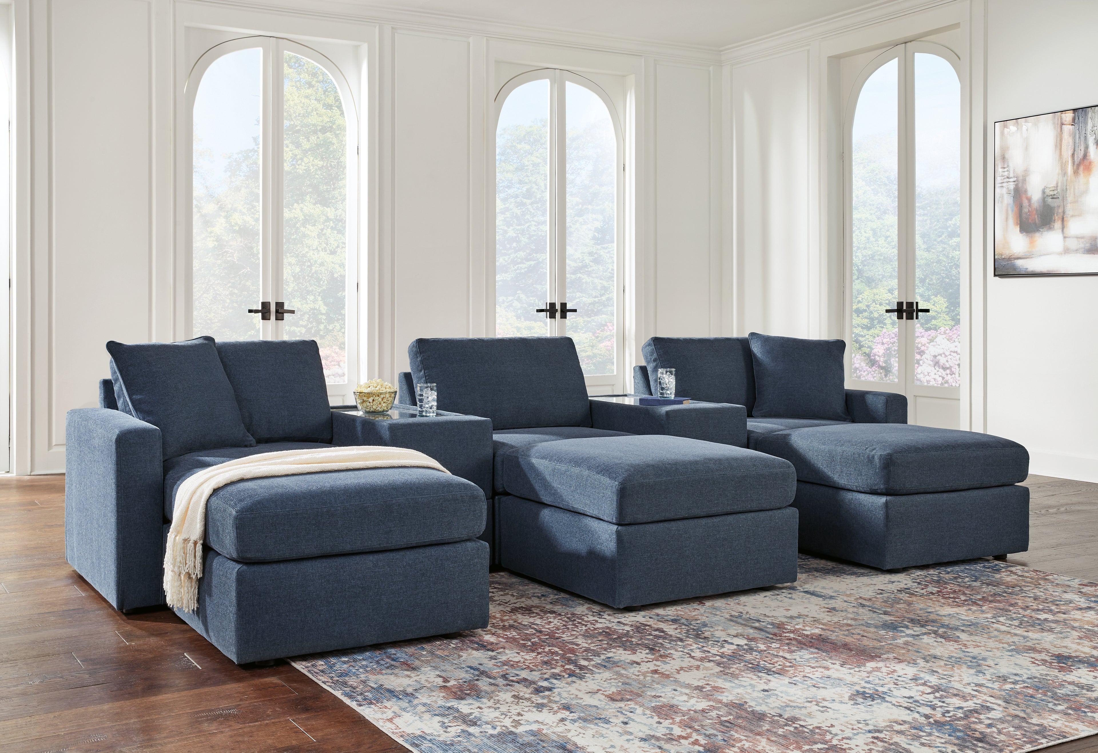 Modmax  5-Piece Sectional and 3 Ottomans - 92121U19