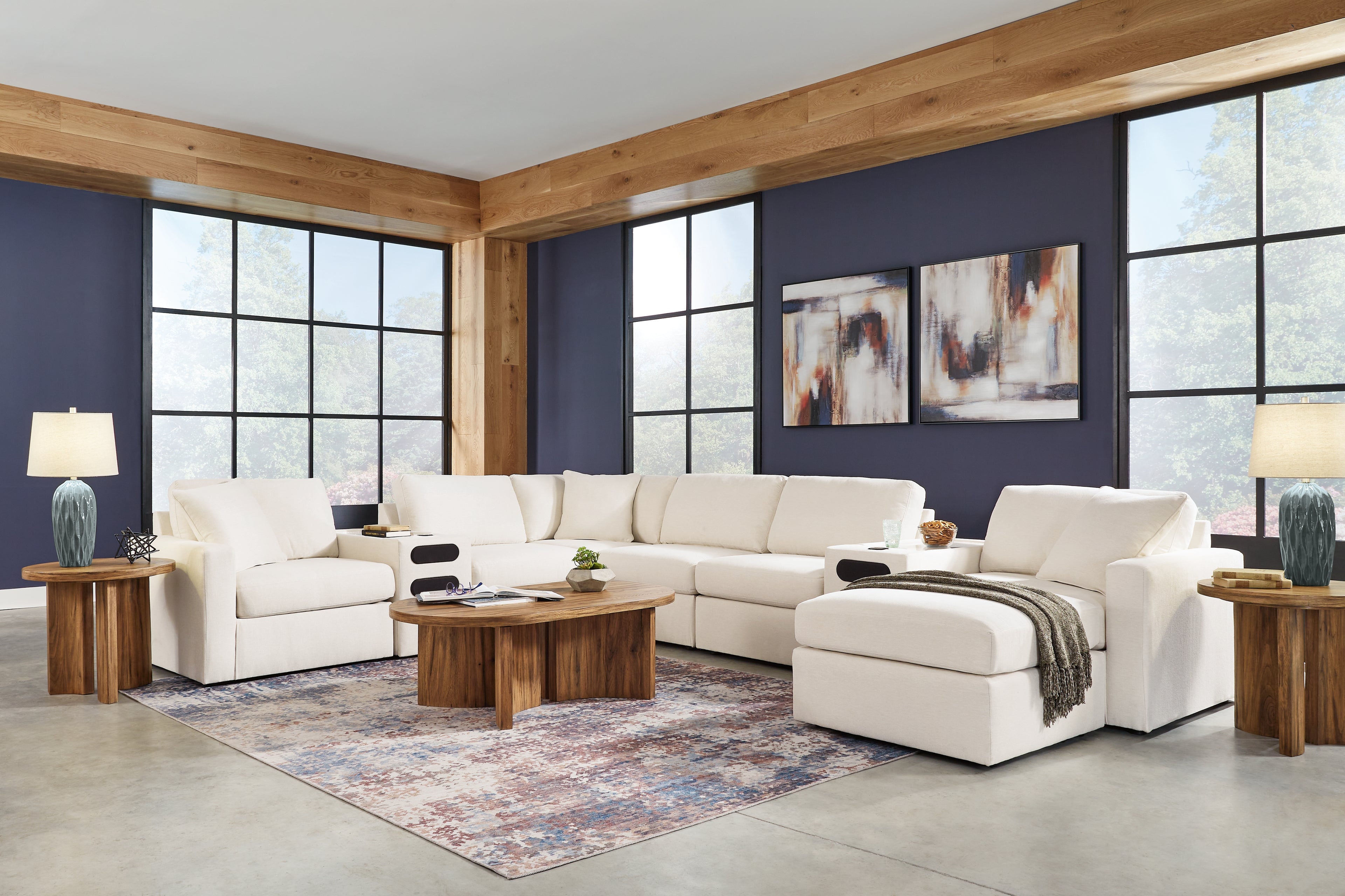 Modmax  6-Piece Sectional and 2 Ottomans - 92103U8