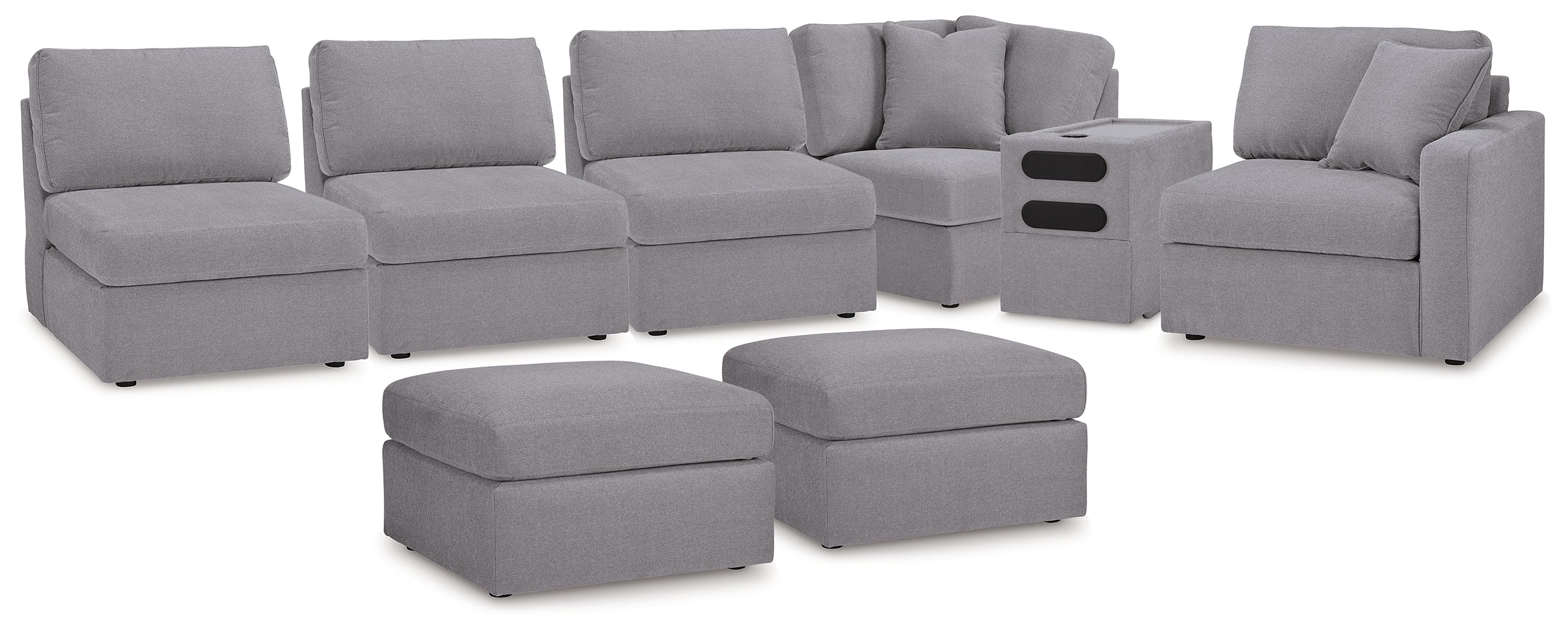 Modmax  6-Piece Sectional and 2 Ottomans - 92104U8