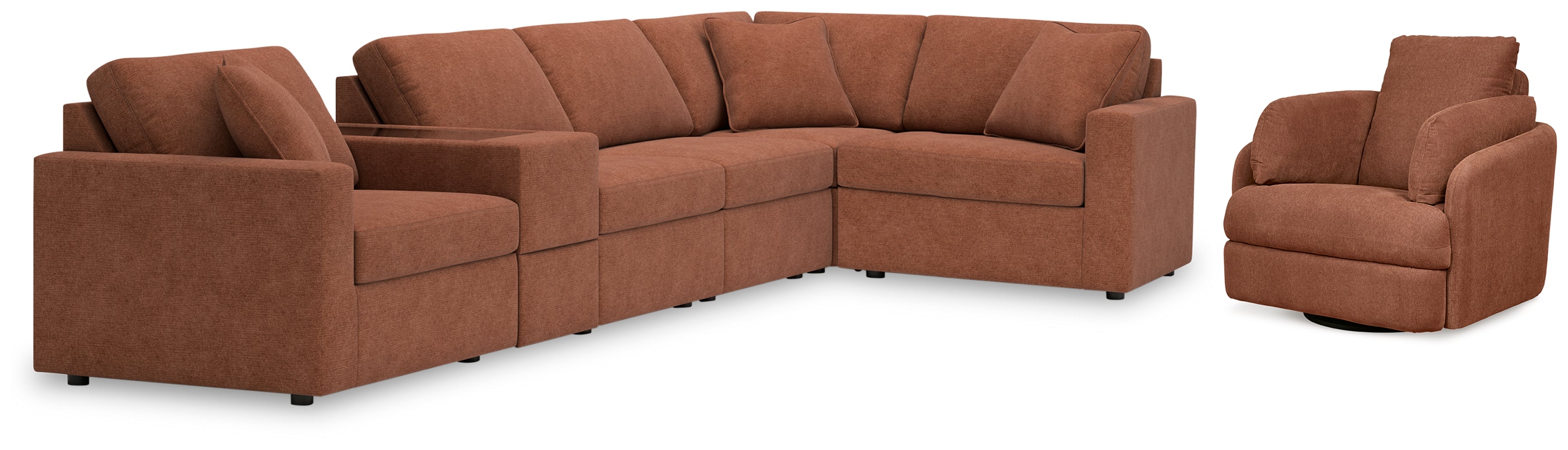 Modmax  6-Piece Sectional and Swivel Glider Recliner - 92102U17