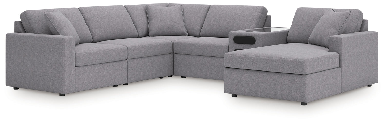 Modmax Granite 6-Piece Sectional with Audio System and Chaise - 92104S51