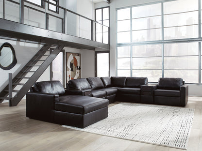 ModMax II Black 8-Piece Sectional with Chaise and Audio Consoles - 74305S47
