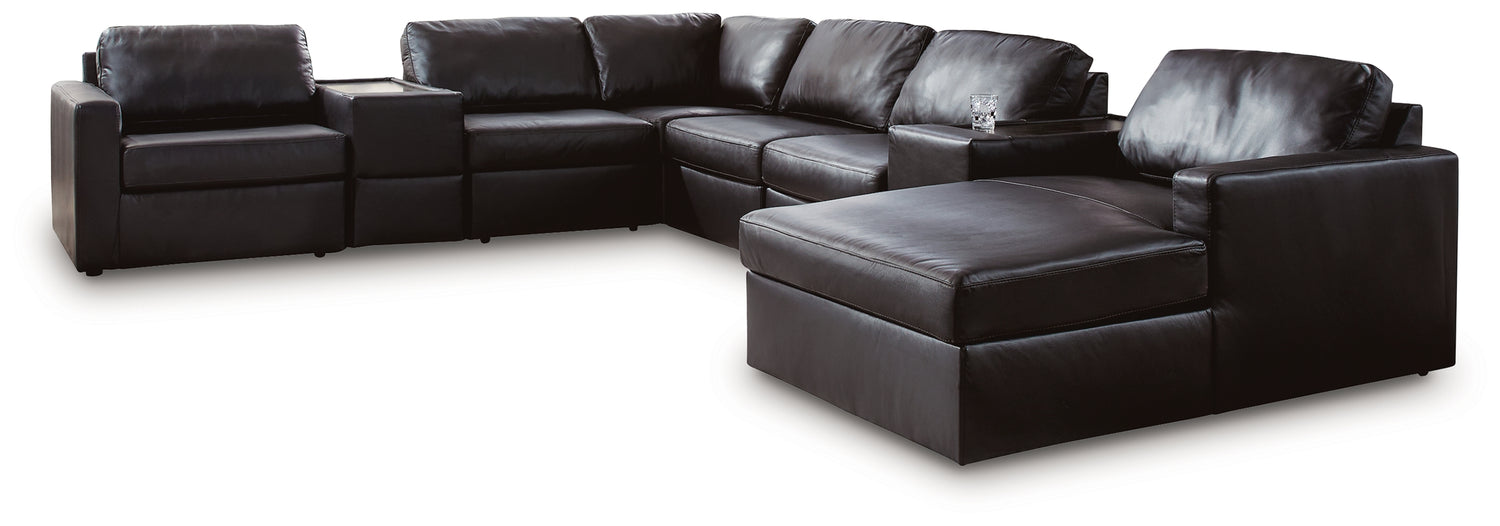 ModMax II Black 8-Piece Sectional with Chaise and Storage Consoles - 74305S42