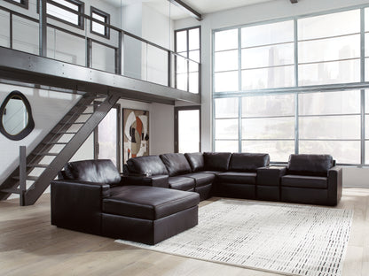 ModMax II Black 8-Piece Sectional with Chaise and Storage Consoles - 74305S43