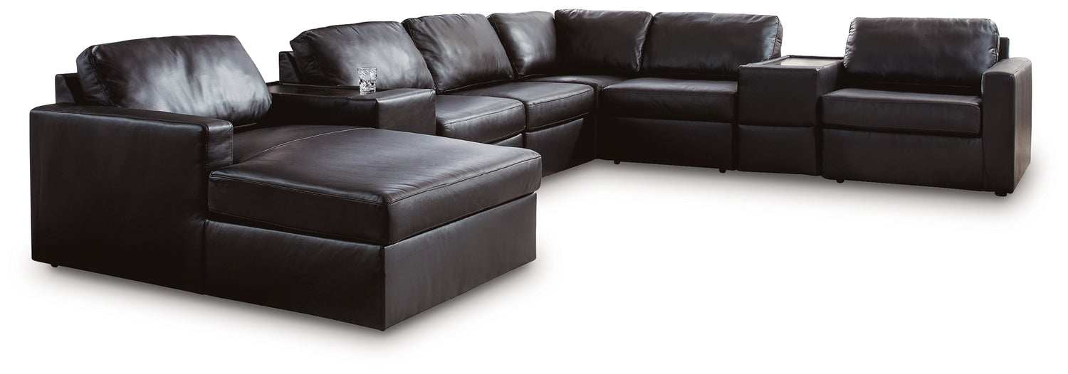 ModMax II Black 8-Piece Sectional with Chaise and Storage Consoles - 74305S43
