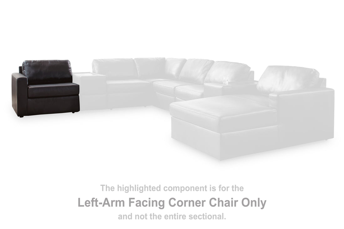 ModMax II Black Left-Arm Facing Corner Chair - 7430564