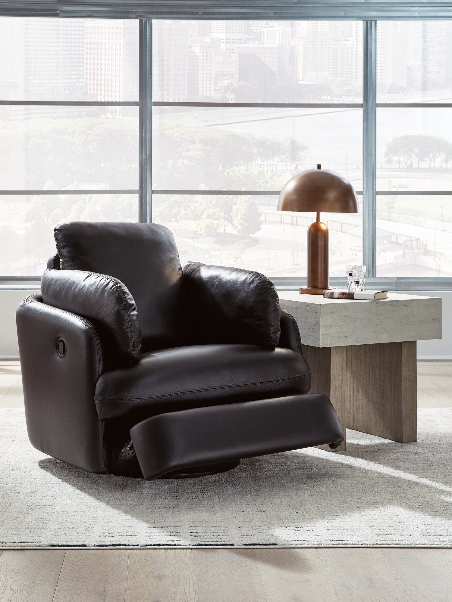 ModMax II Black Swivel Glider Recliner - 7430561