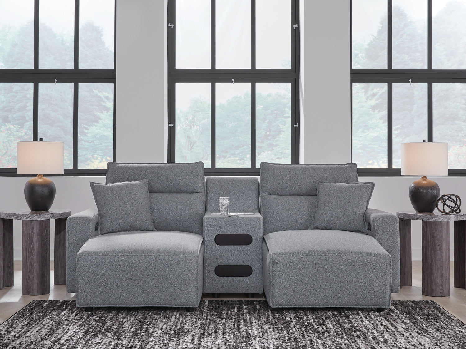 Modmax Salt and Pepper 3-Piece Power Reclining Sectional with Chaise - 65906S12