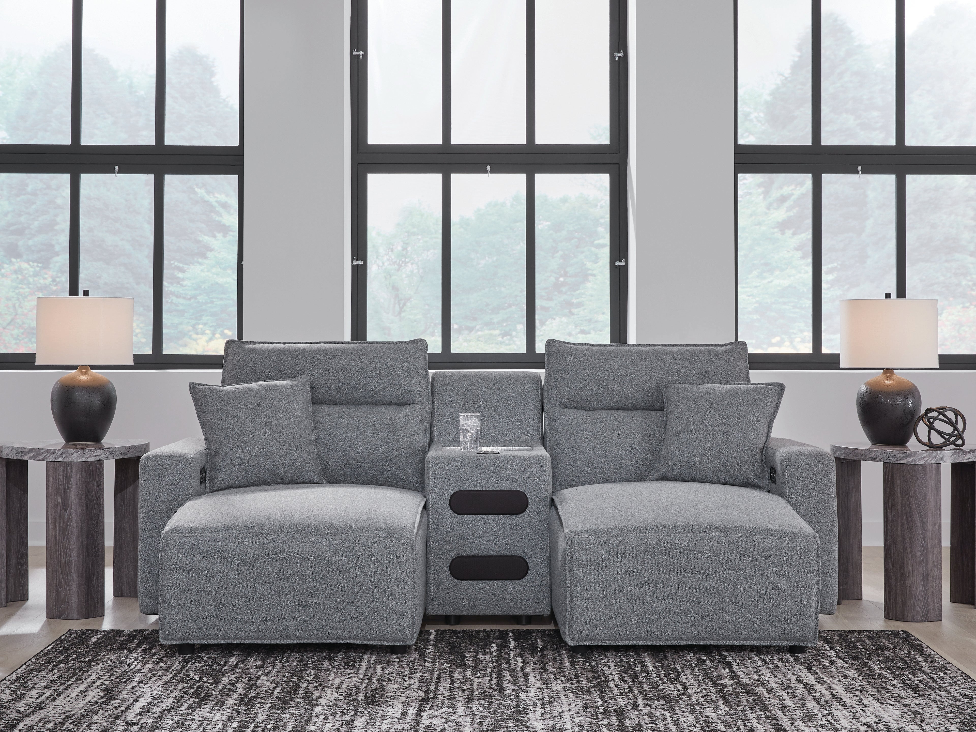 Modmax Salt and Pepper 3-Piece Power Reclining Sectional with Chaise - 65906S12