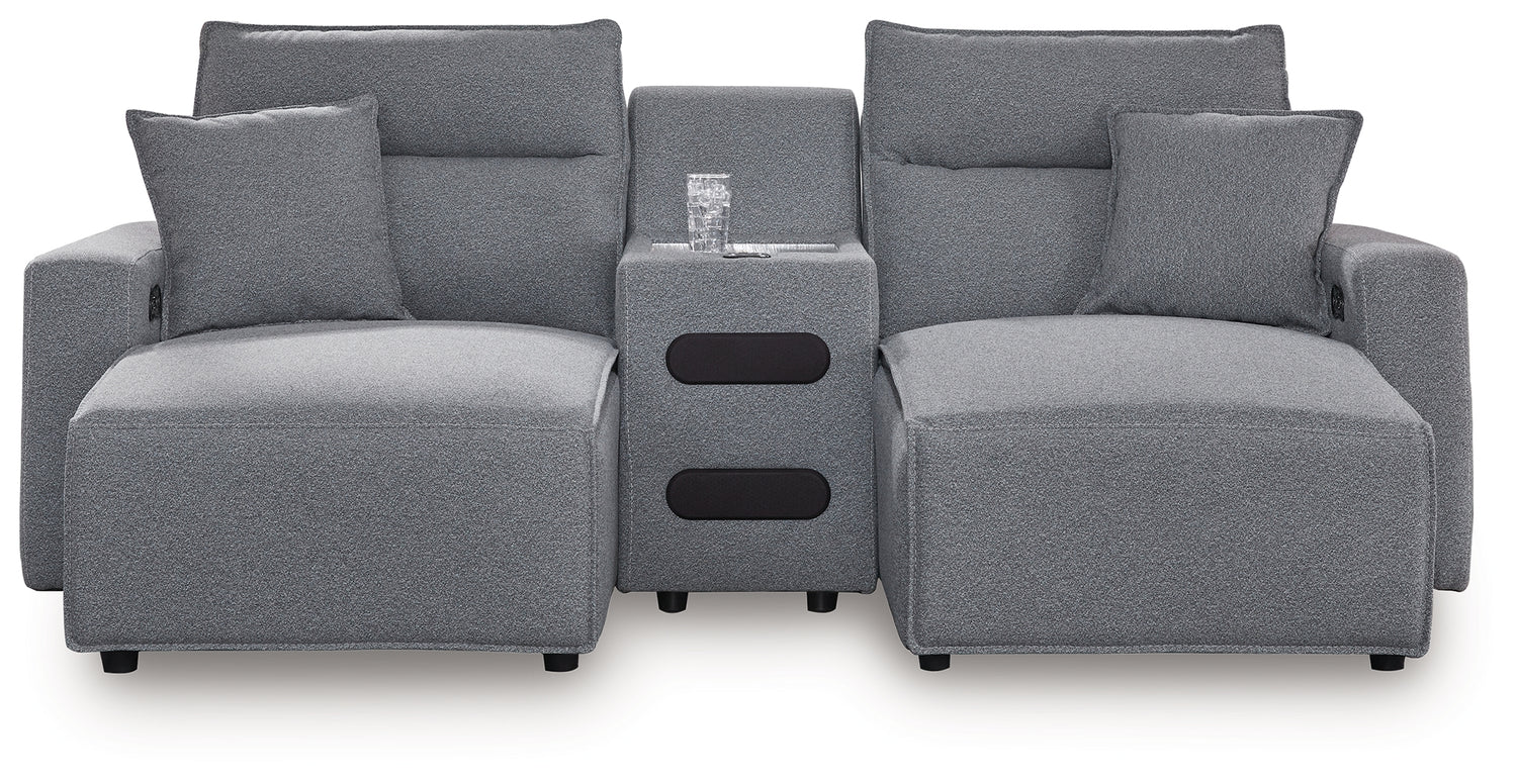 Modmax Salt and Pepper 3-Piece Power Reclining Sectional with Chaise - 65906S12