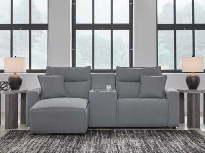 Modmax Salt and Pepper 3-Piece Power Reclining Sectional with Chaise - 65906S17