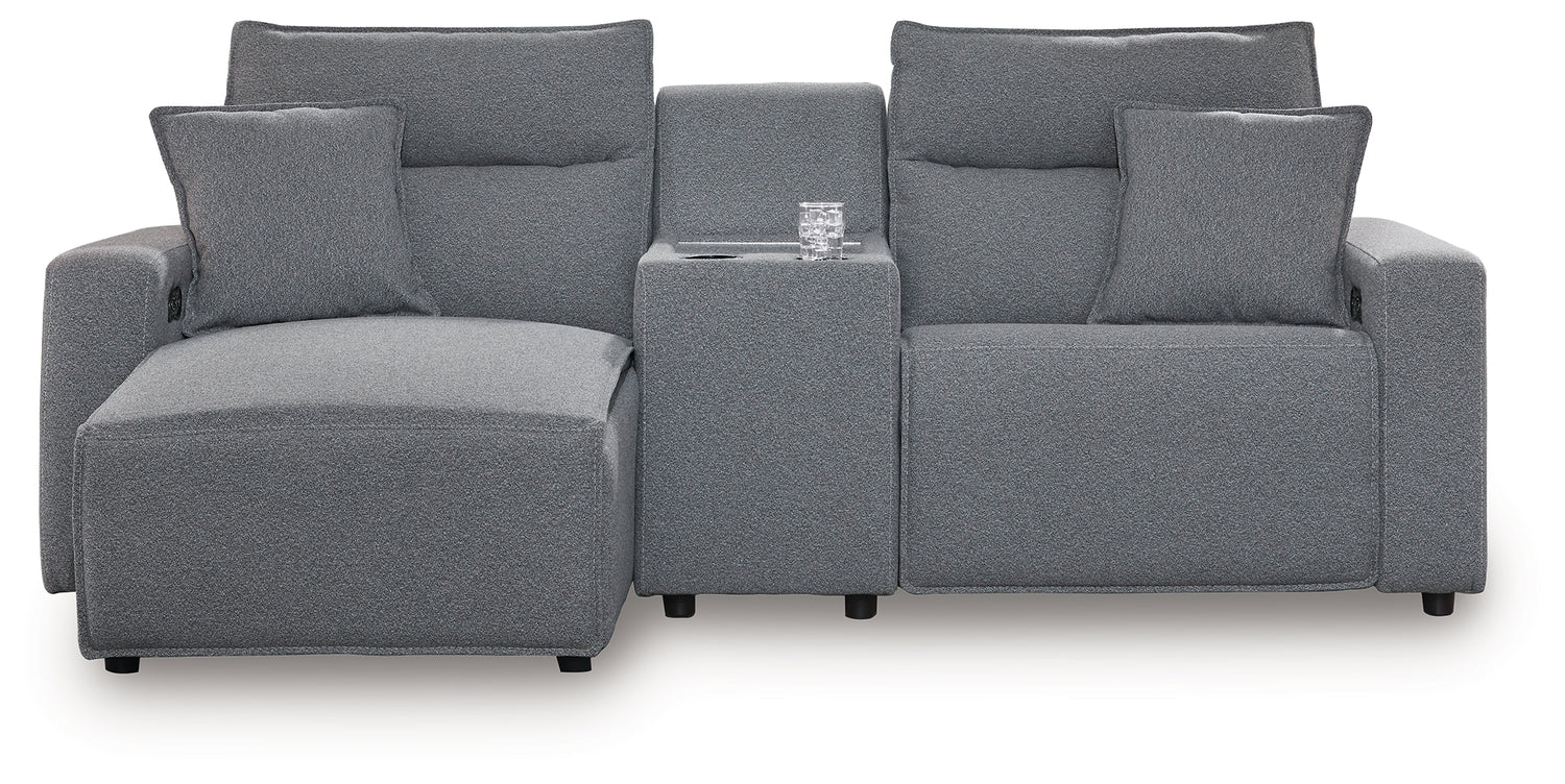 Modmax Salt and Pepper 3-Piece Power Reclining Sectional with Chaise - 65906S17