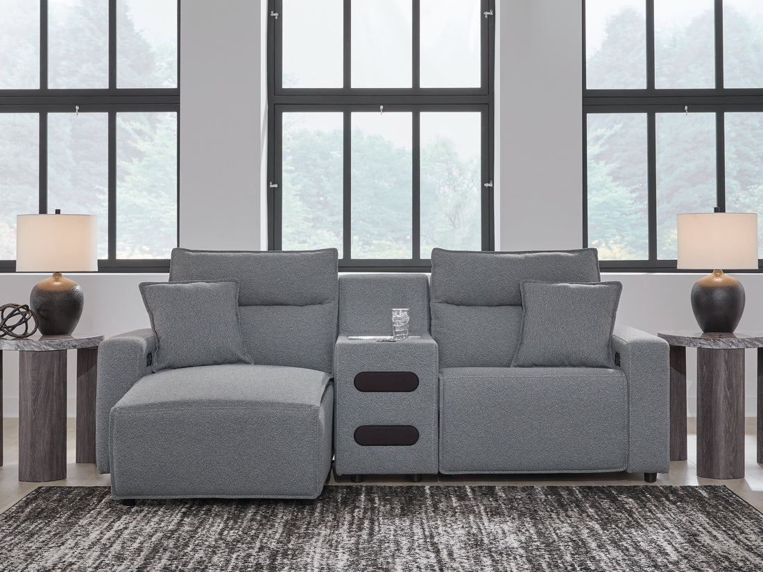 Modmax Salt and Pepper 3-Piece Power Reclining Sectional with Chaise - 65906S18