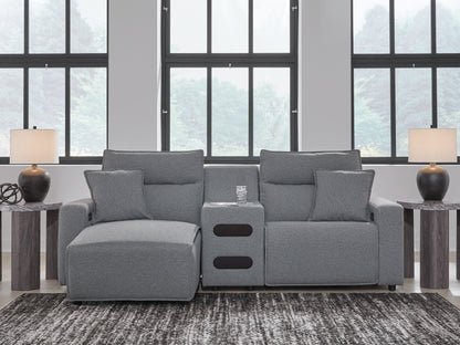 Modmax Salt and Pepper 3-Piece Power Reclining Sectional with Chaise - 65906S18