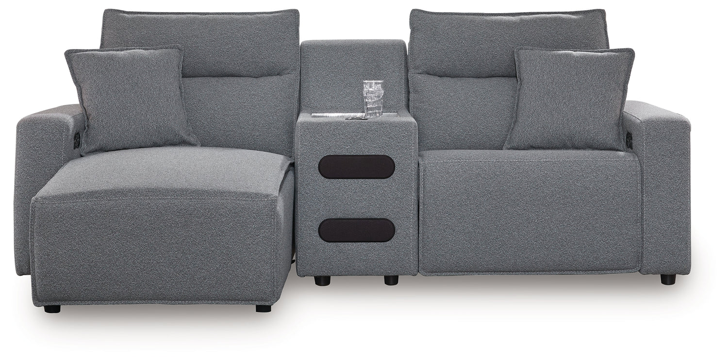 Modmax Salt and Pepper 3-Piece Power Reclining Sectional with Chaise - 65906S18