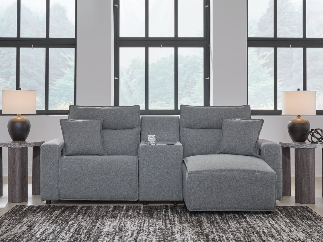Modmax Salt and Pepper 3-Piece Power Reclining Sectional with Chaise - 65906S4