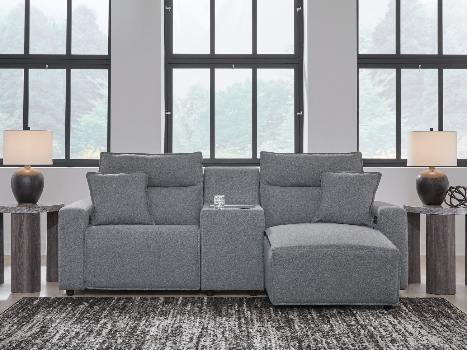 Modmax Salt and Pepper 3-Piece Power Reclining Sectional with Chaise - 65906S4