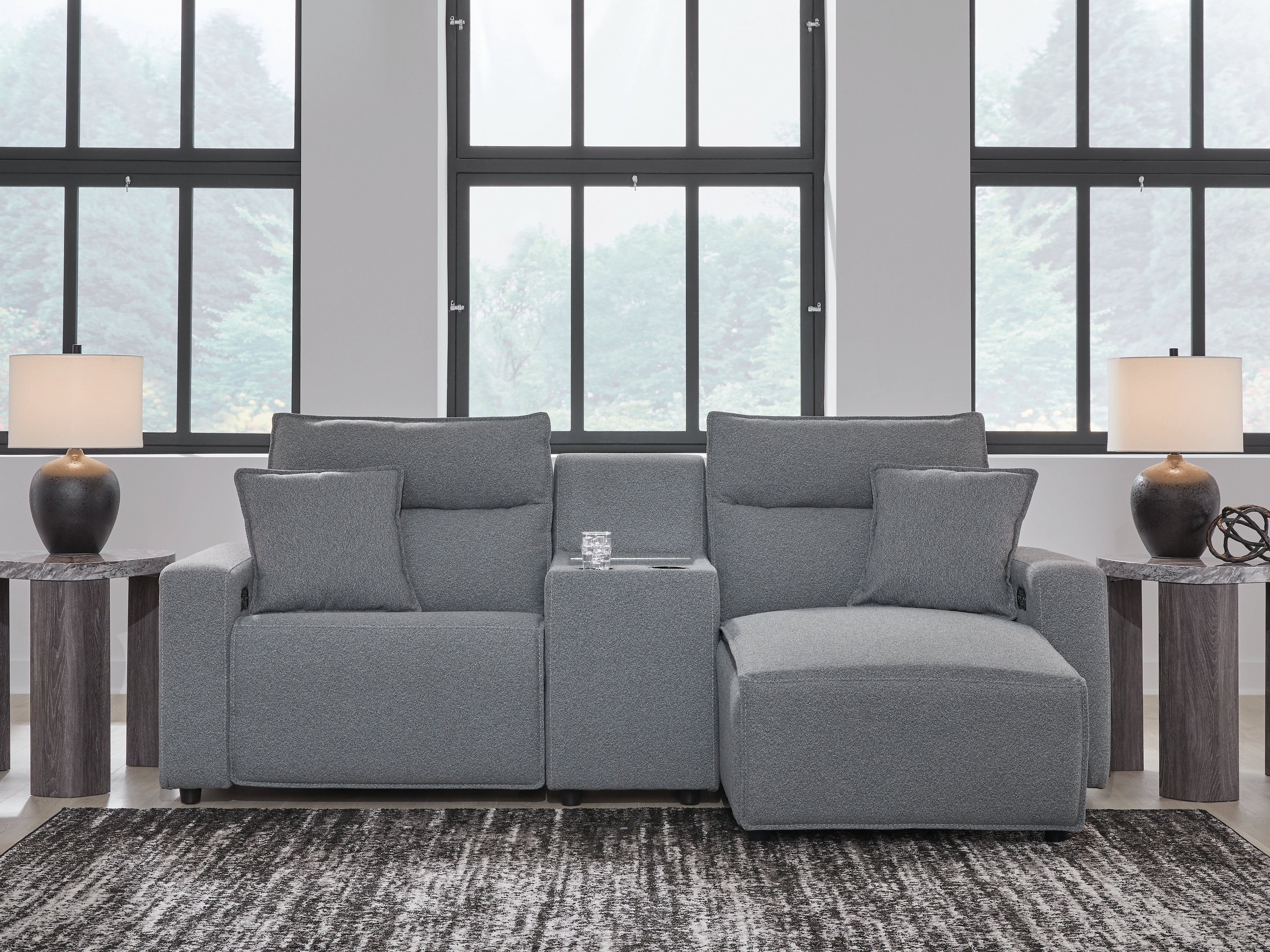 Modmax Salt and Pepper 3-Piece Power Reclining Sectional with Chaise - 65906S4