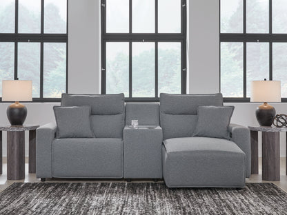 Modmax Salt and Pepper 3-Piece Power Reclining Sectional with Chaise - 65906S4