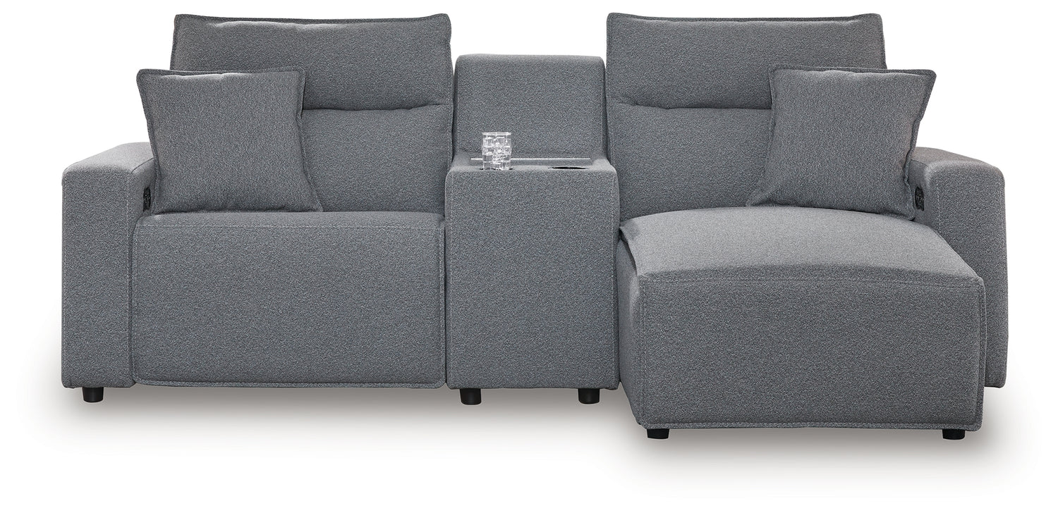 Modmax Salt and Pepper 3-Piece Power Reclining Sectional with Chaise - 65906S4