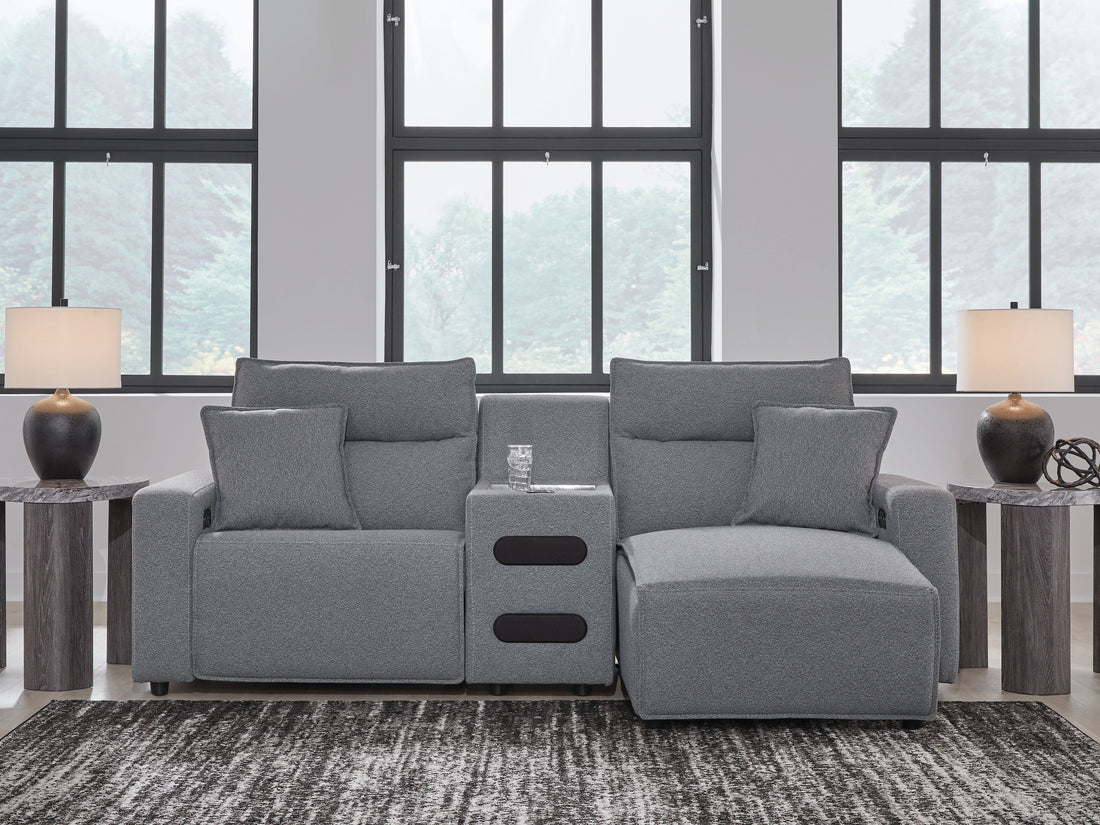 Modmax Salt and Pepper 3-Piece Power Reclining Sectional with Chaise - 65906S5