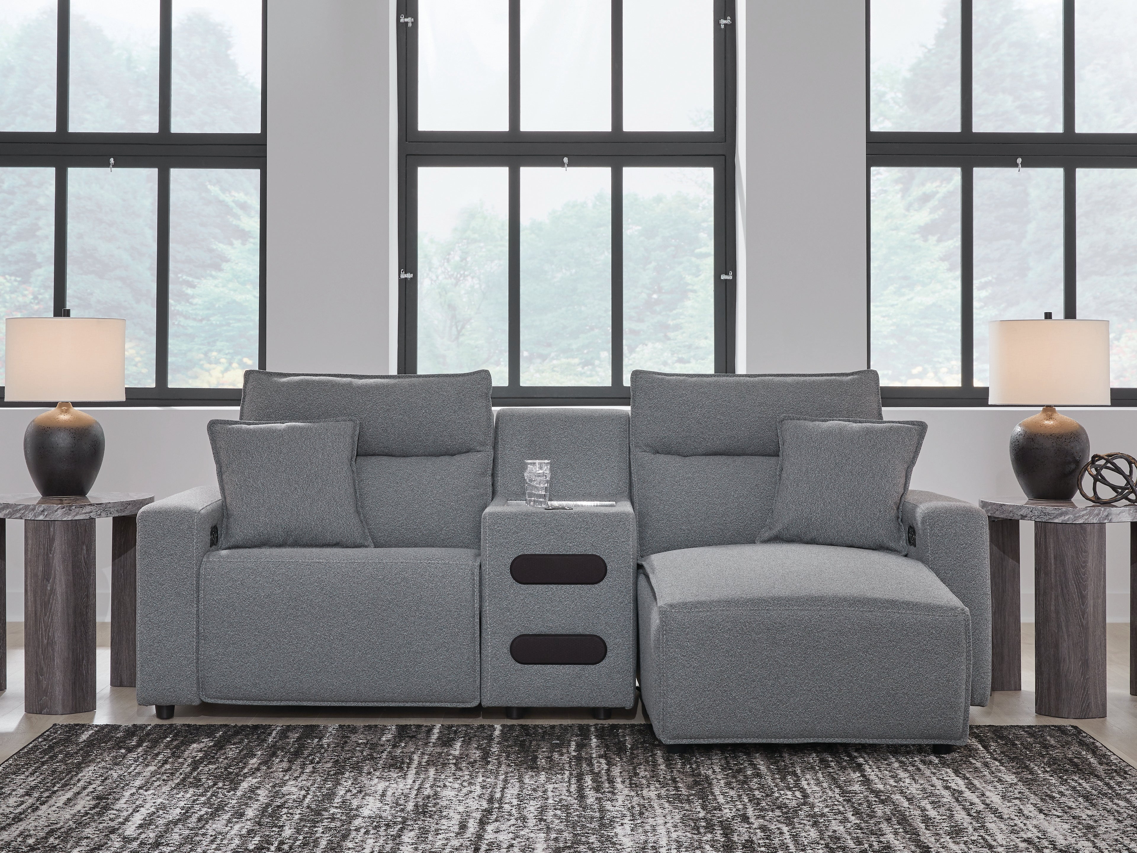 Modmax Salt and Pepper 3-Piece Power Reclining Sectional with Chaise - 65906S5