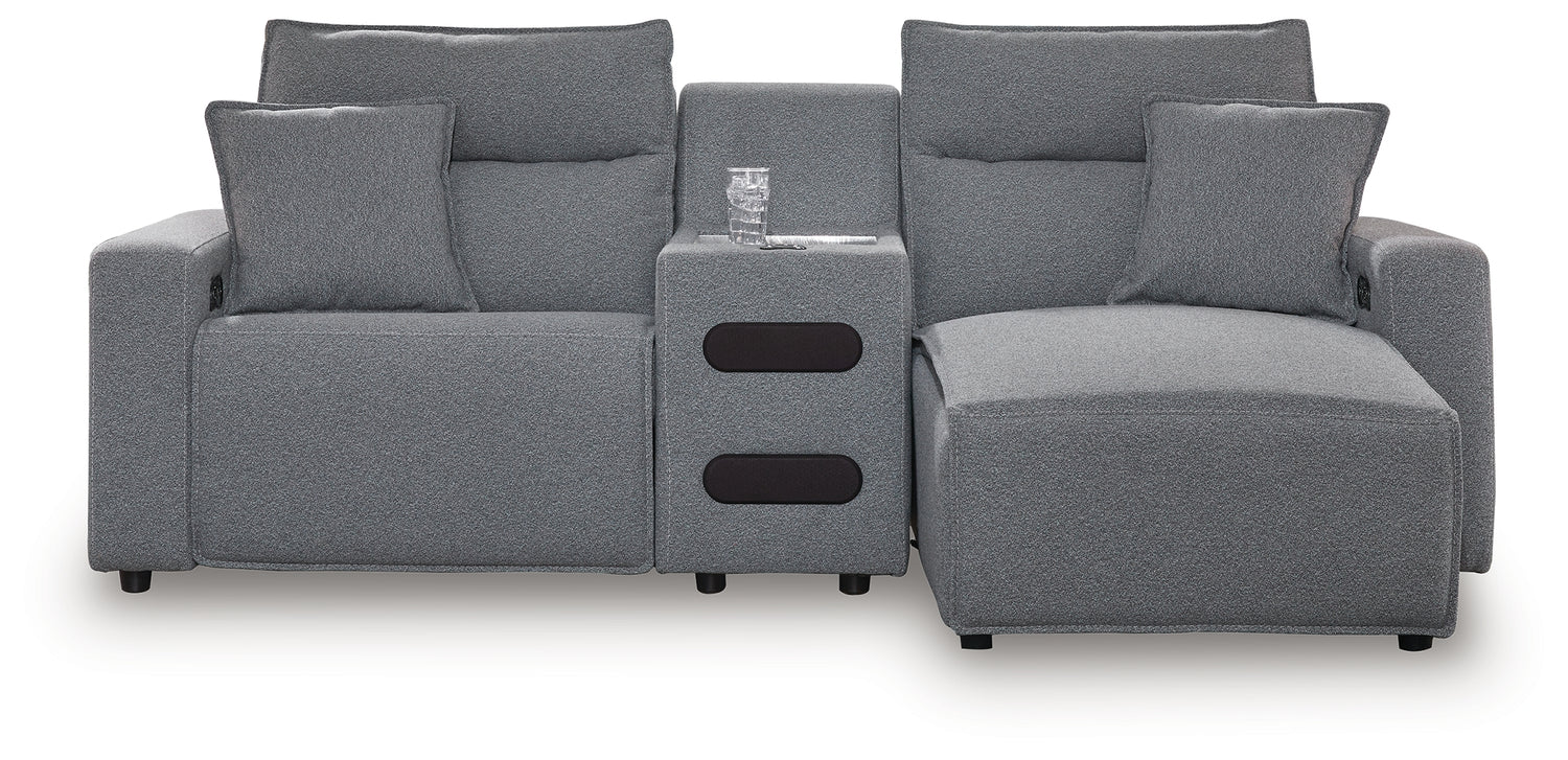 Modmax Salt and Pepper 3-Piece Power Reclining Sectional with Chaise - 65906S5